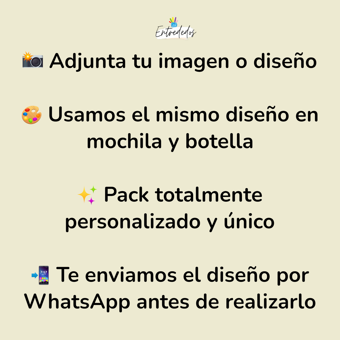 Set Mochila + Bidón 400 ml Personalizados – Tu Personaje o Inicial