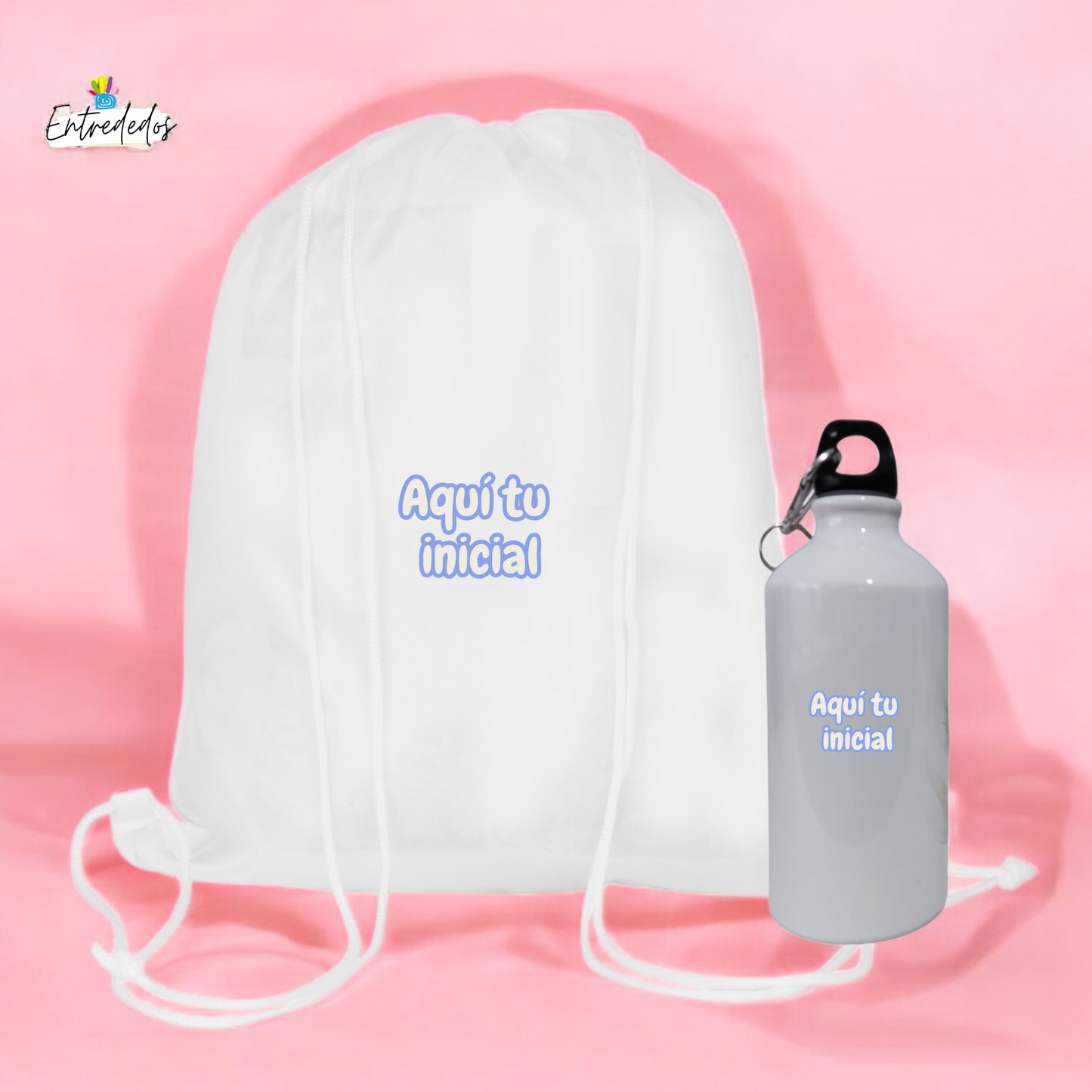Set Mochila + Bidón 400 ml Personalizados – Tu Personaje o Inicial