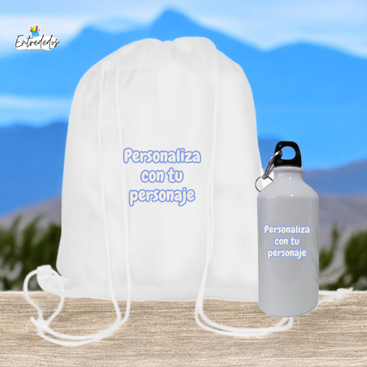 Set Mochila + Bidón 400 ml Personalizados – Tu Personaje o Inicial