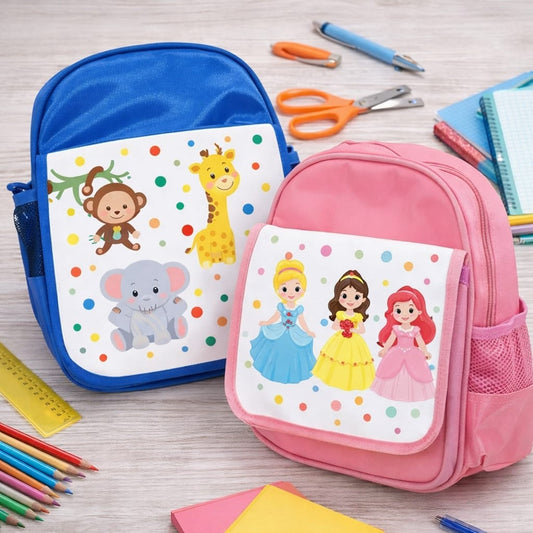 Mochila Infantil Rosa o Azul : Personajes Escolares Divertidos