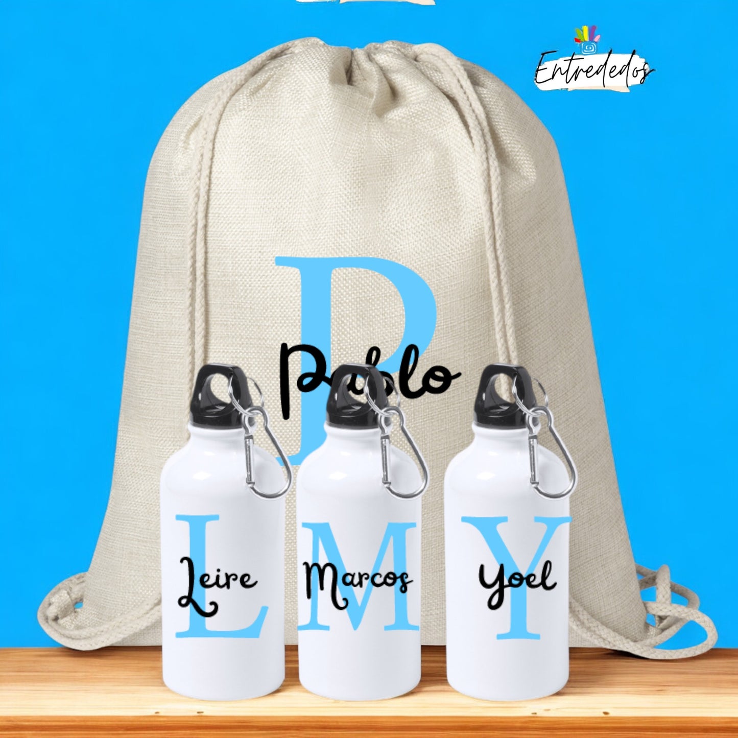 Set Mochila de Cuerdas y Bidón de Aluminio Personalizado