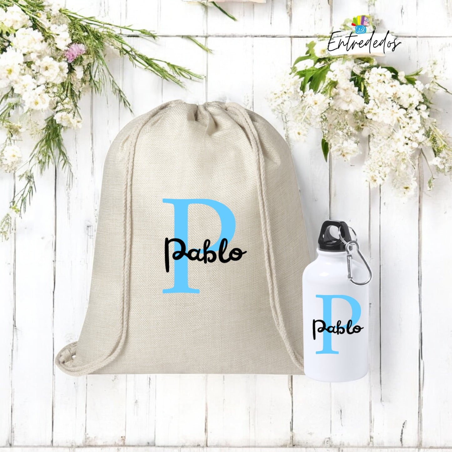 Set Mochila de Cuerdas y Bidón de Aluminio Personalizado