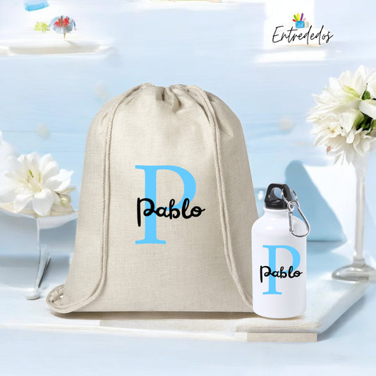 Set Mochila de Cuerdas y Bidón de Aluminio Personalizado