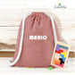 Lote infantil personalizado con mochila, juego de madera y botella