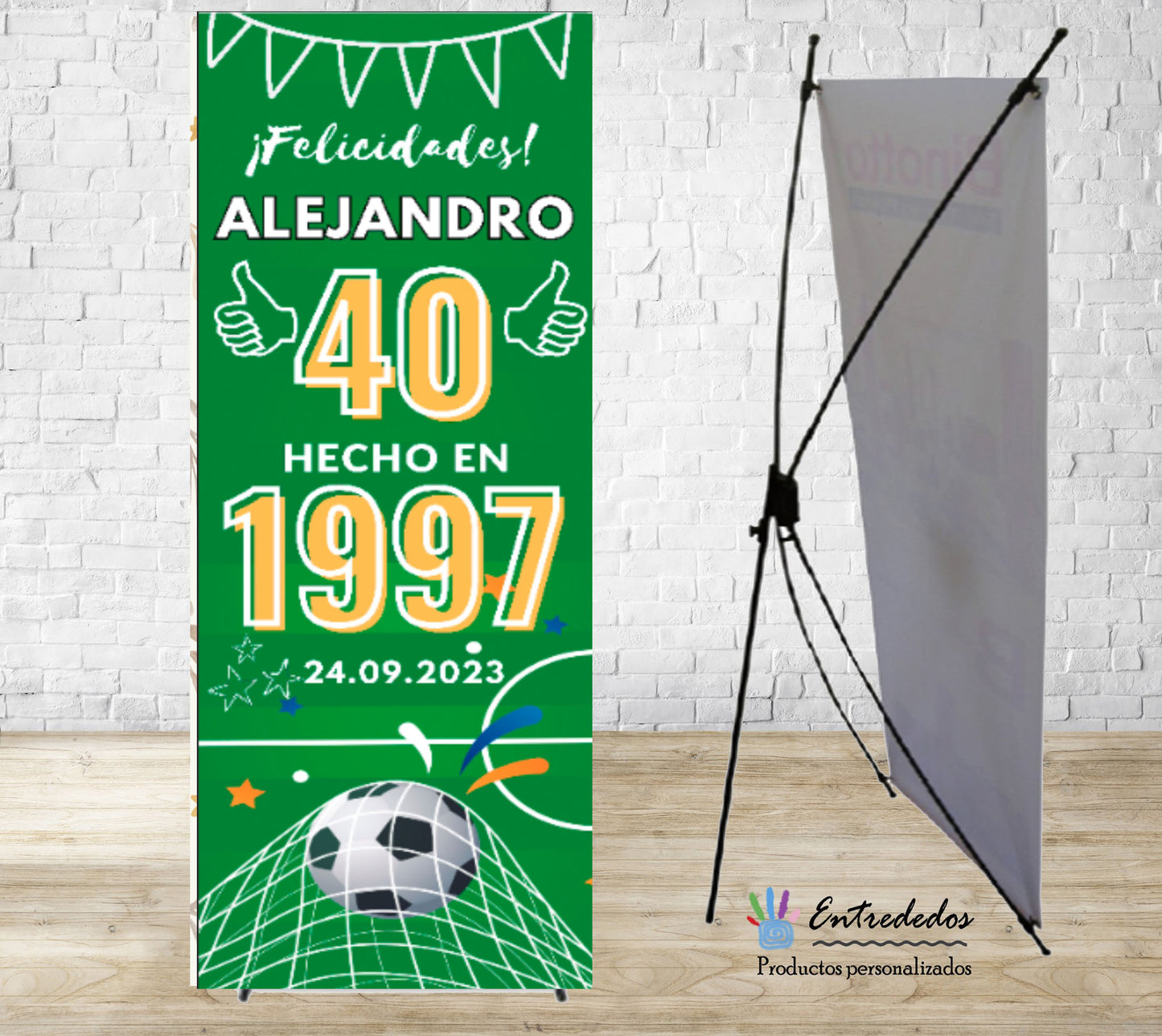 Banner Campo de fútbol para cumpleaños
