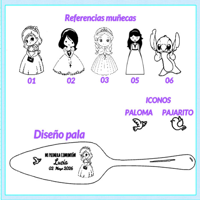 Pala para tarta personalizada caja natural ¡Hazla única!