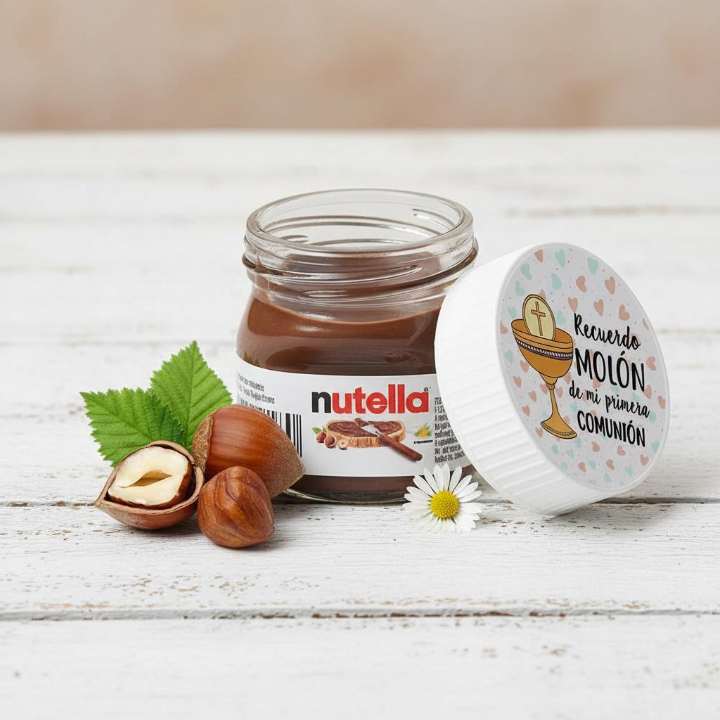 Crema de avellanas y cacao en bote de cristal.