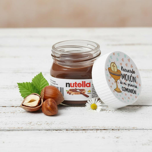 Crema de avellanas y cacao en bote de cristal.