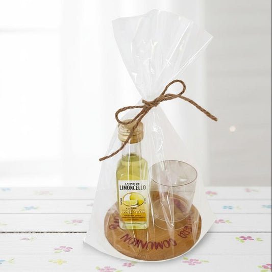 Licor Marasca Hierbas 20 ml con posavasos y chupito