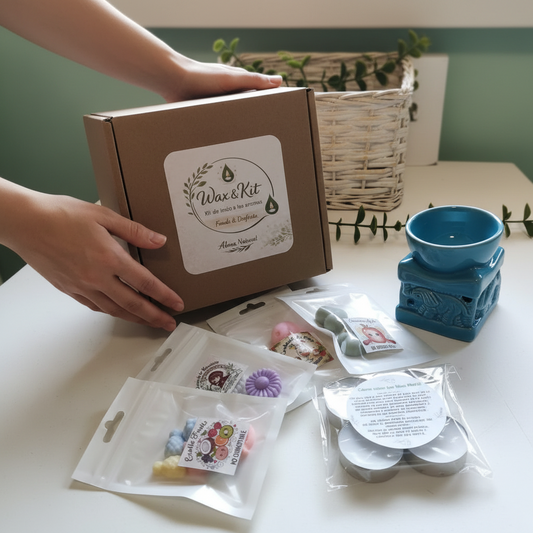 Caja degustación de wax melts KIT MAGIC con quemador