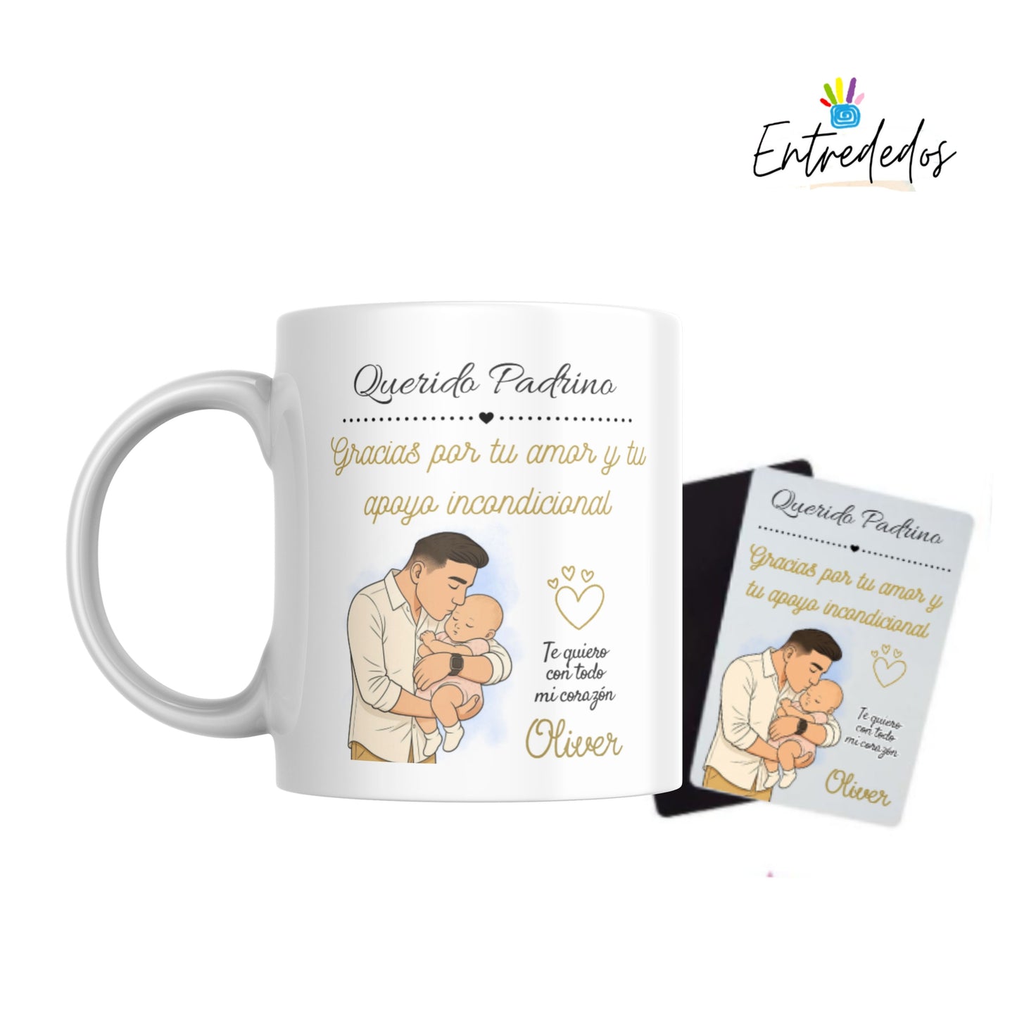 Set de Taza + Imán Personalizado: Querido Padrino