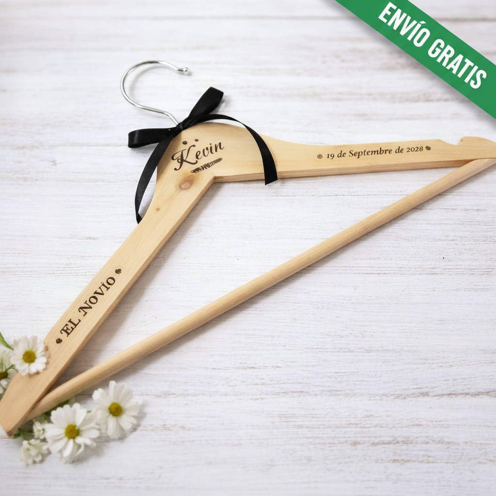 Perchas Personalizadas: El Regalo Perfecto en color Natural