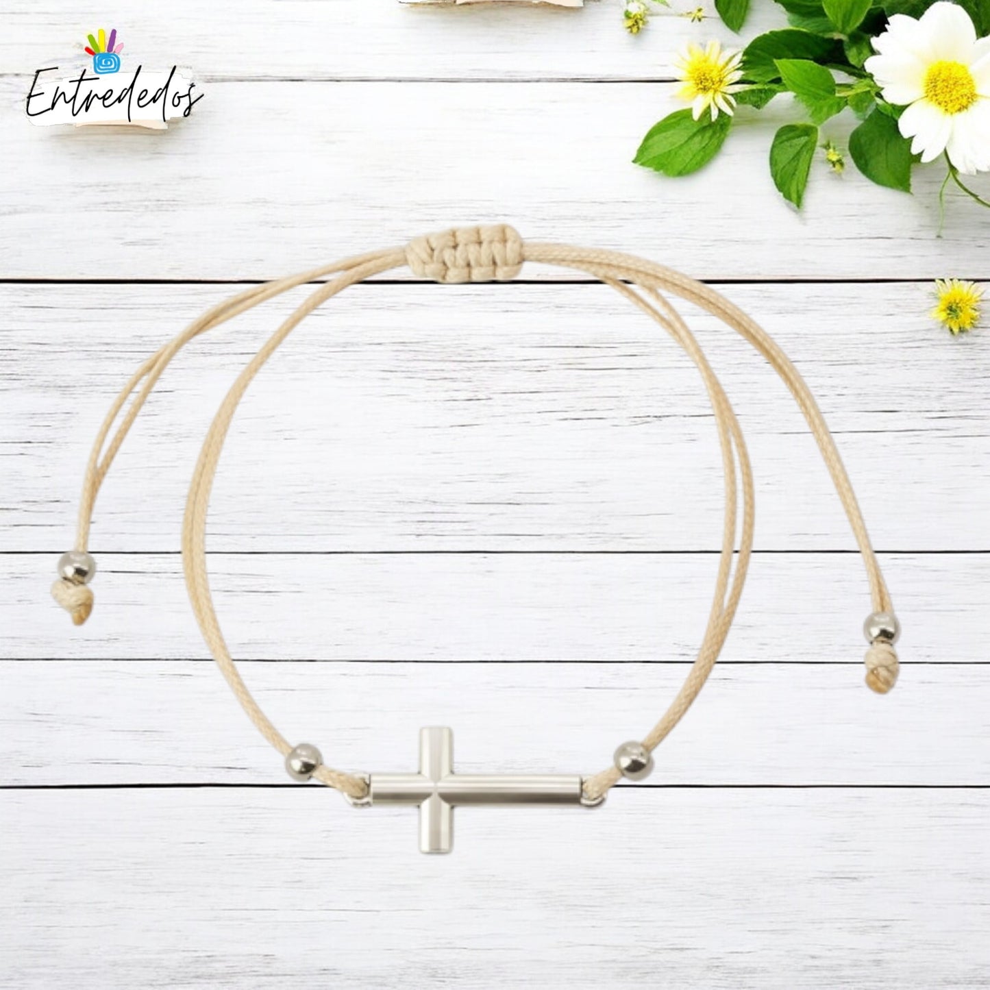 Pulsera con detalle de cruz ajustable – Detalle para Invitadas