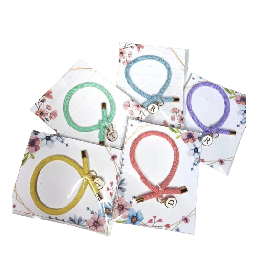 Pulsera Elástica de Colores con Inicial Personalizada