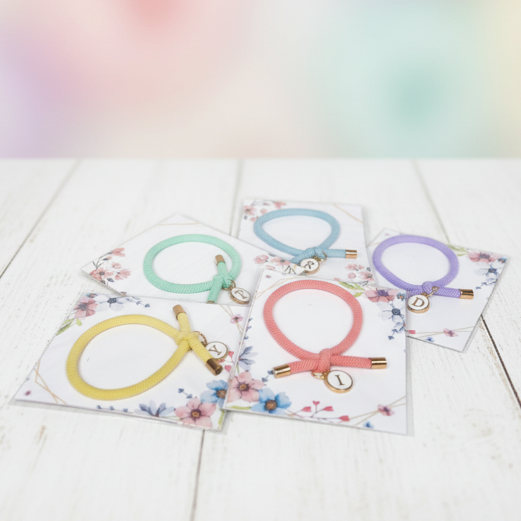 Pulsera Elástica de Colores con Inicial Personalizada