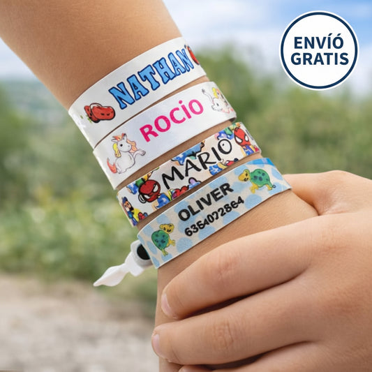 Pulseras identificativas personalizadas para niños: ¡elige tu pack!