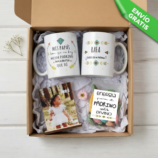 Caja regalo “¿Quieres ser mi padrino?” personalizada