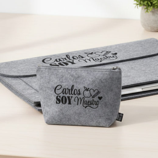 Set completo de regalo profesor fieltro – Personalizado con nombre