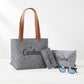 Set de regalo para mujer en fieltro y piel – Personalizado con nombre