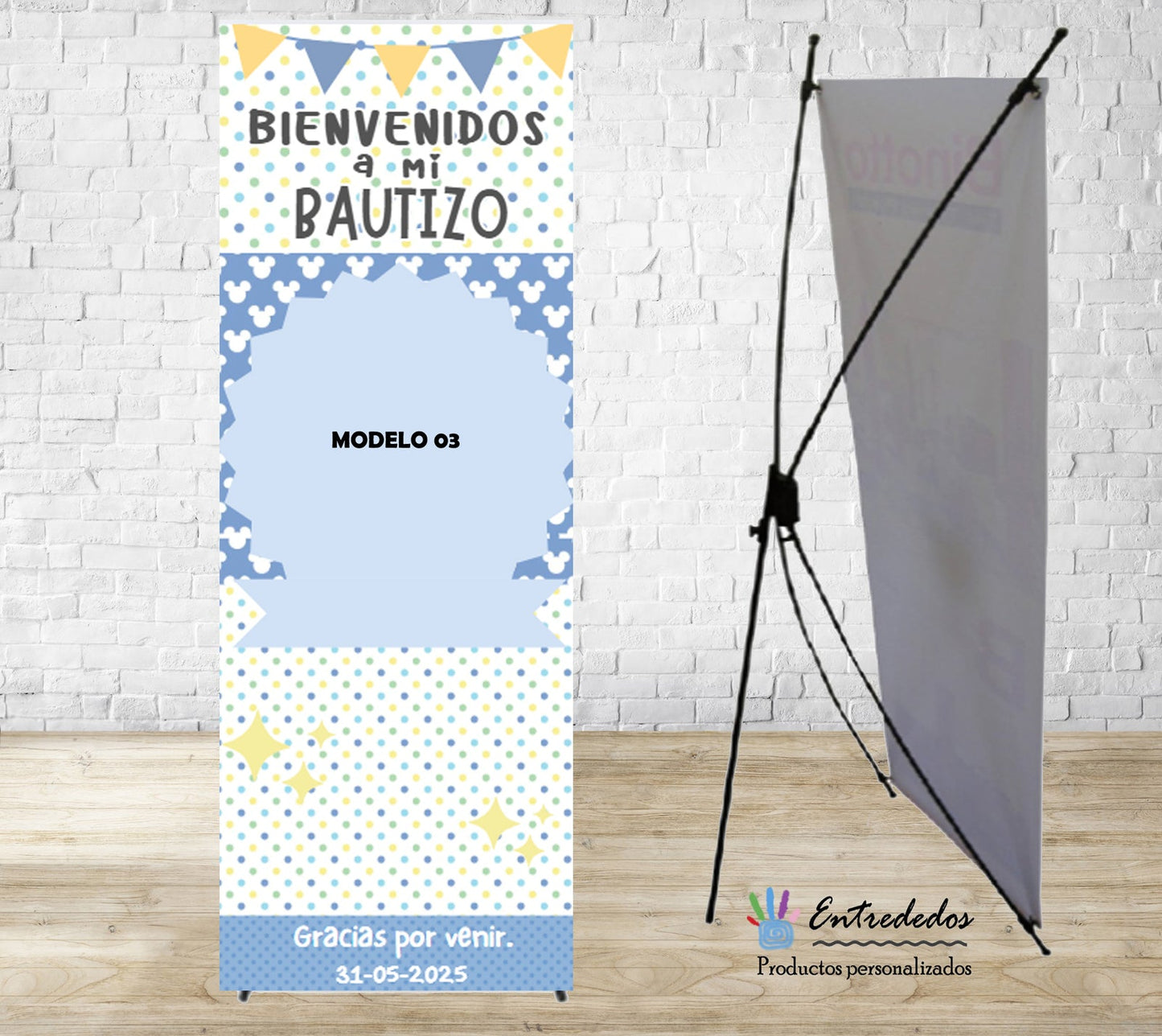 Banner Personalizado para Bautizo - Con tu personaje favorito