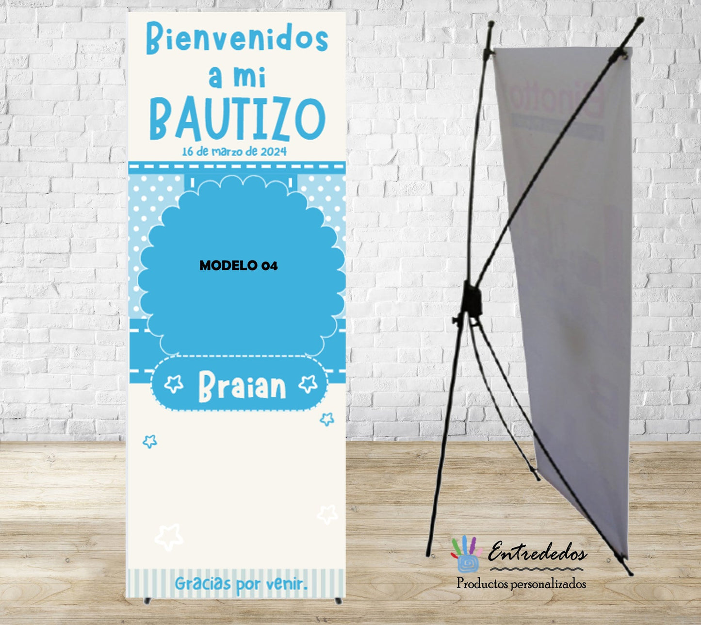 Banner Personalizado para Bautizo - Con tu personaje favorito