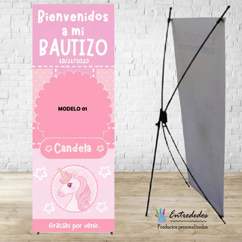 Banner Personalizado para Bautizo - Con tu personaje favorito