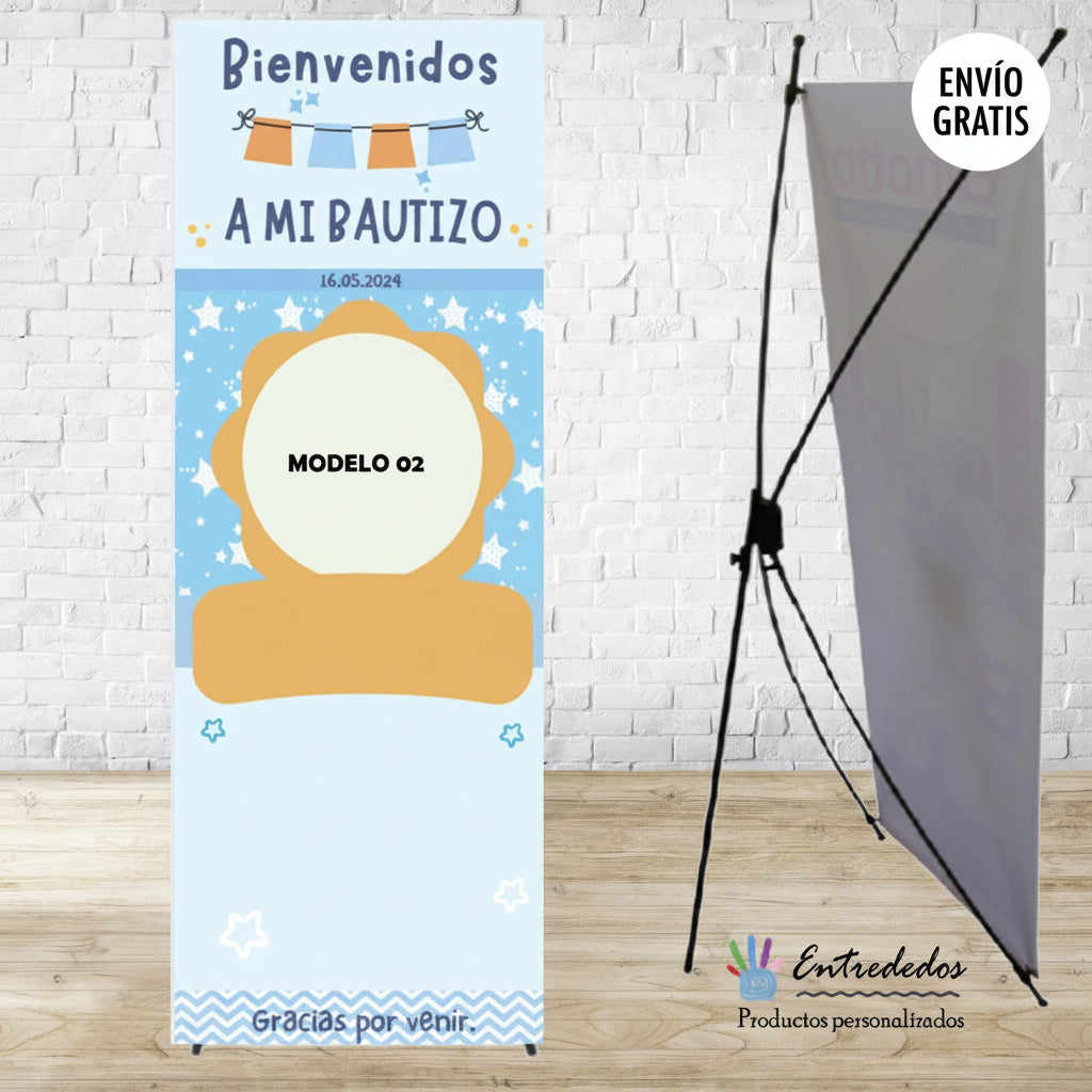 Banner Personalizado para Bautizo - Con tu personaje favorito