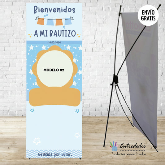 Banner Personalizado para Bautizo - Con tu personaje favorito