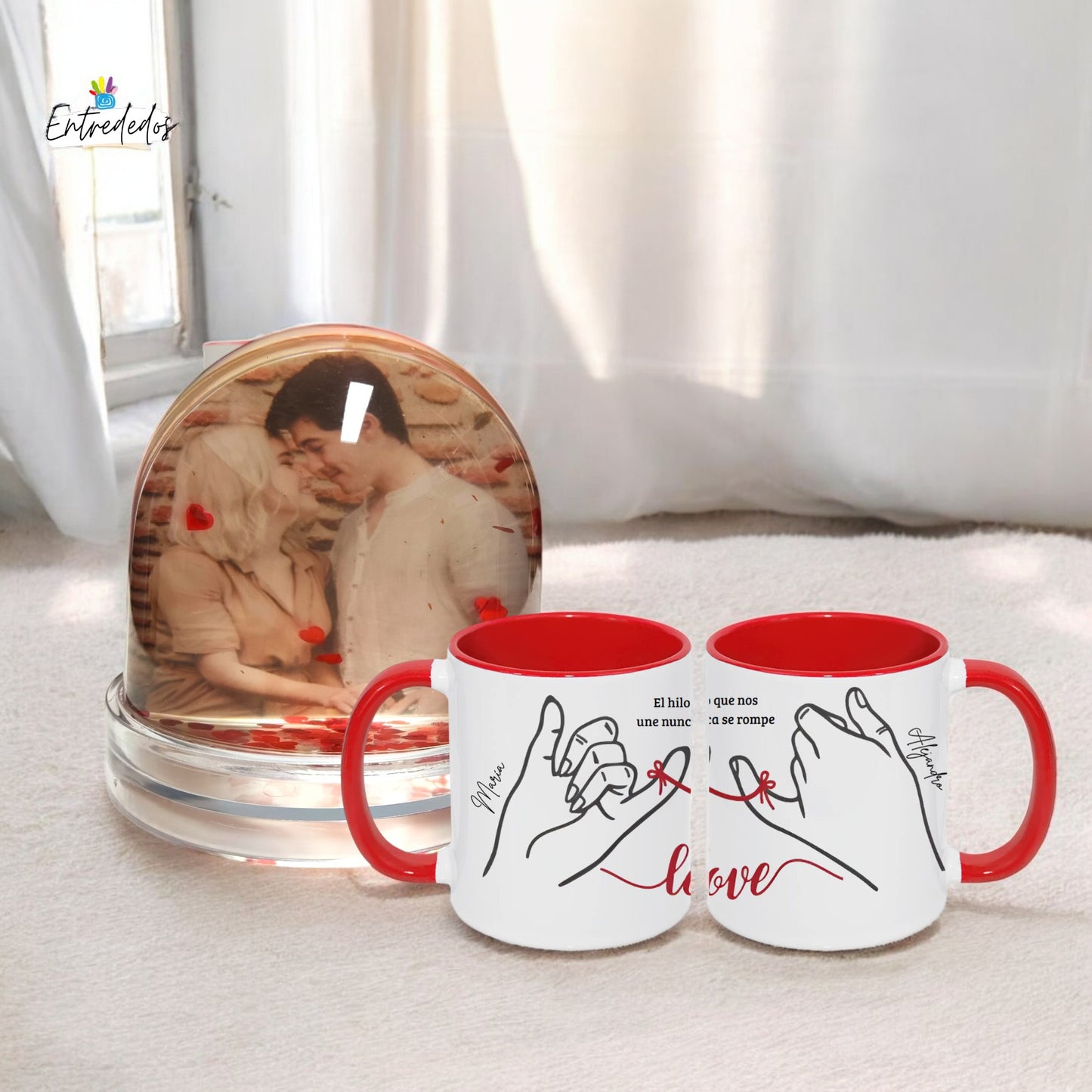 Regalo Personalizado – Bola de Nieve y Taza con Fotografía