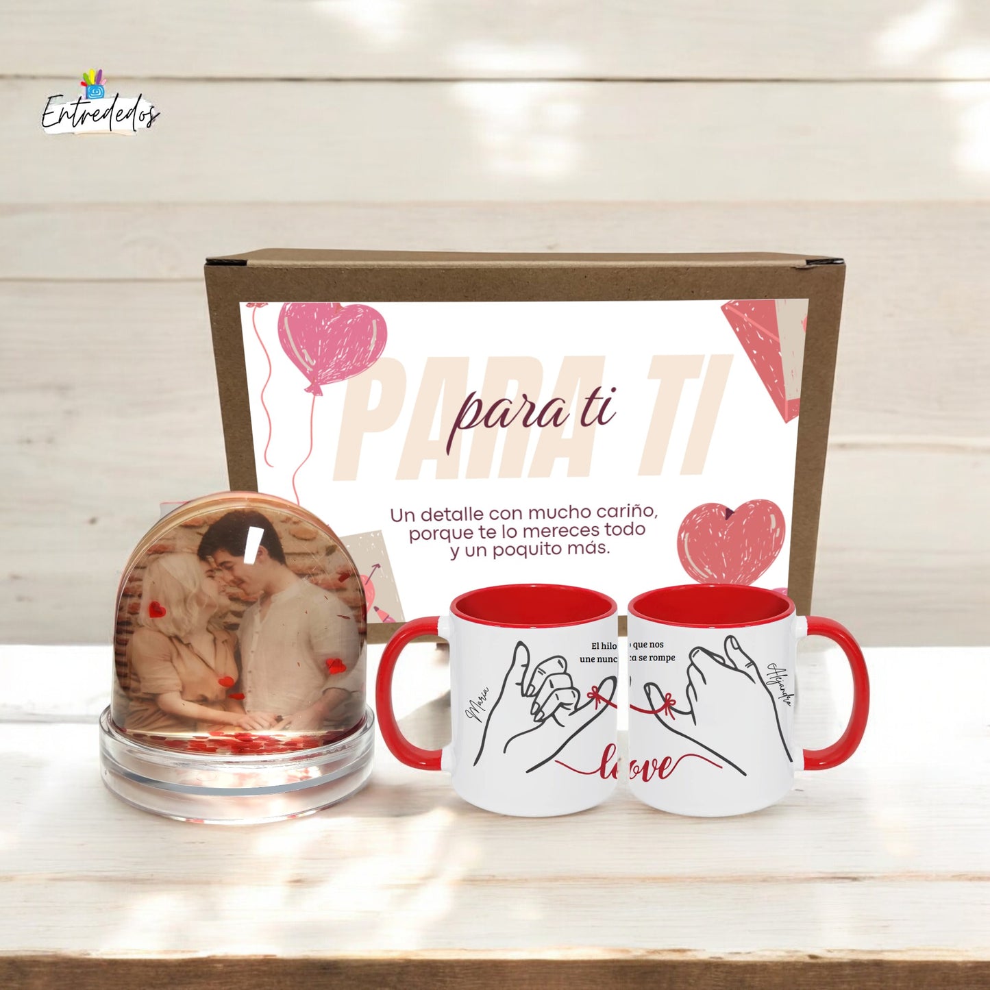 Regalo Personalizado – Bola de Nieve y Taza con Fotografía