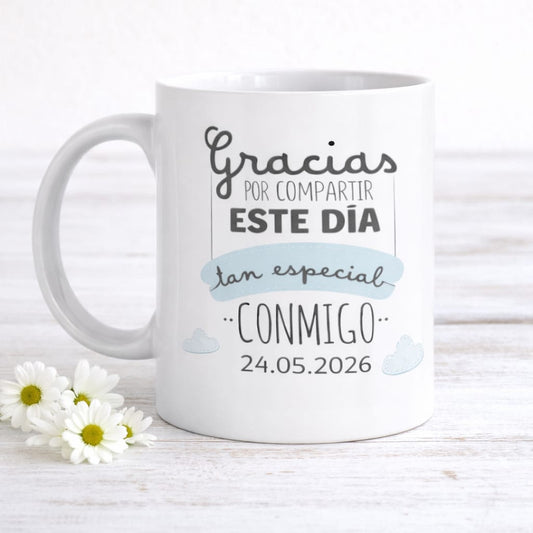 Taza de Bautizo Infantil con Bebé Sonriendo