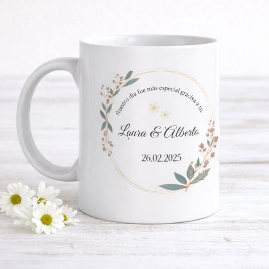 Taza Personalizada Recuerdo de Boda para Invitados