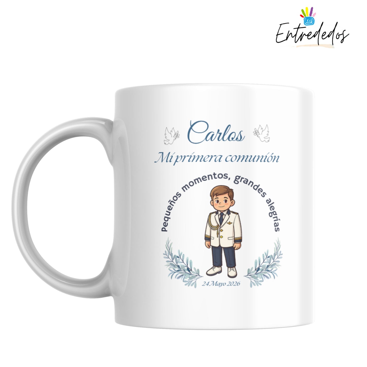 Taza personalizada niño de comunión altmirante