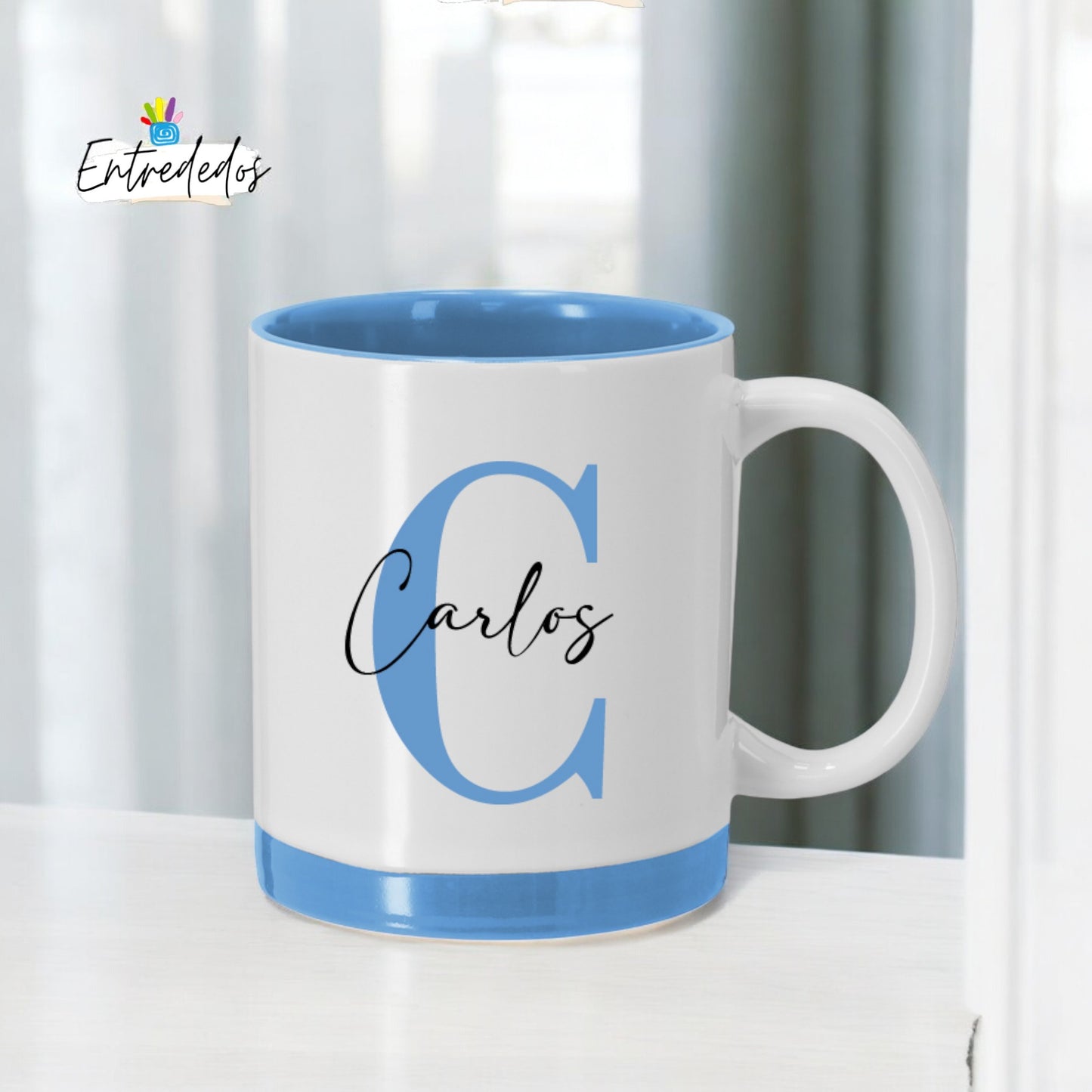 Taza Personalizada de Dos Colores – Azul o Roja