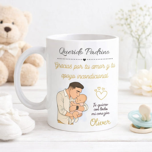 Set de Taza + Imán Personalizado: Querido Padrino