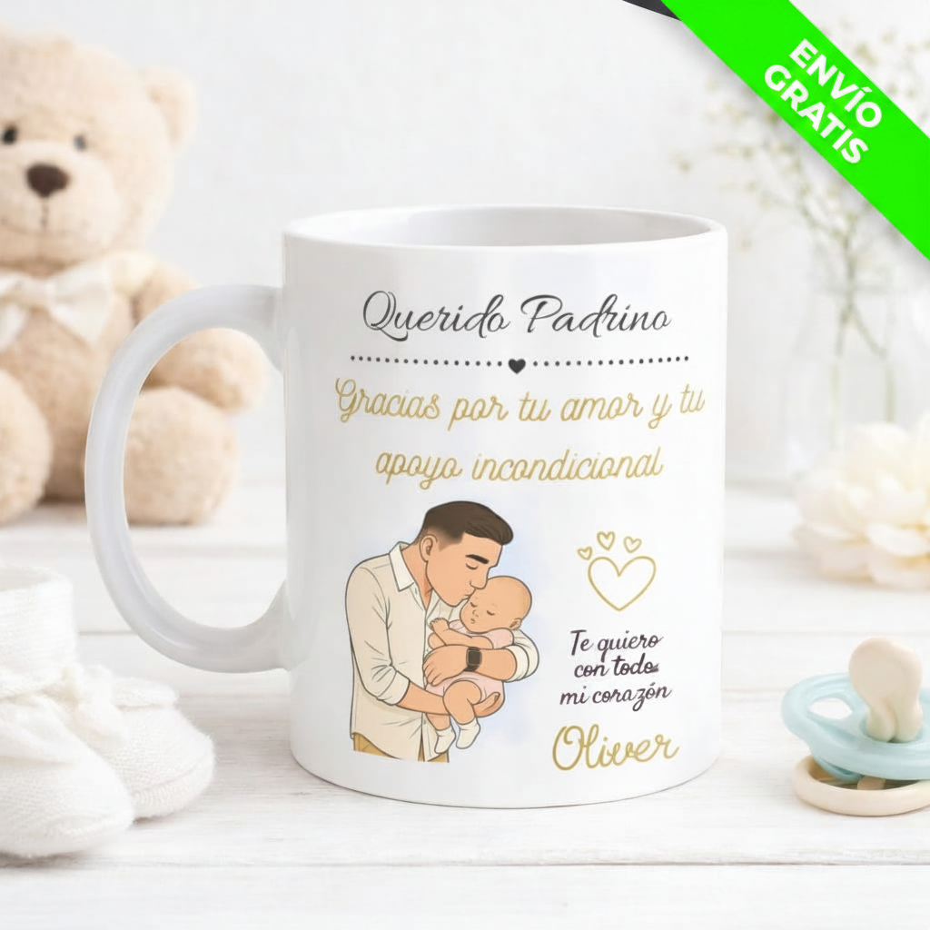Set de Taza + Imán Personalizado: Querido Padrino