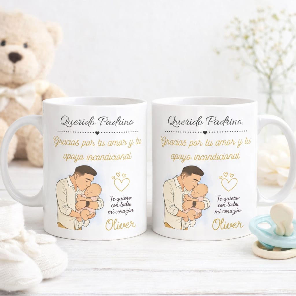 Set de Taza + Imán Personalizado: Querido Padrino