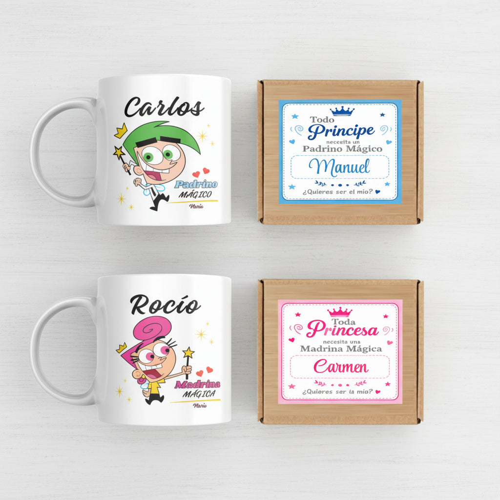 Taza Personalizada PADRINO O MADRINA Mágicos