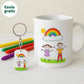 Set de taza y llavero blanco – Un regalo original y personalizado