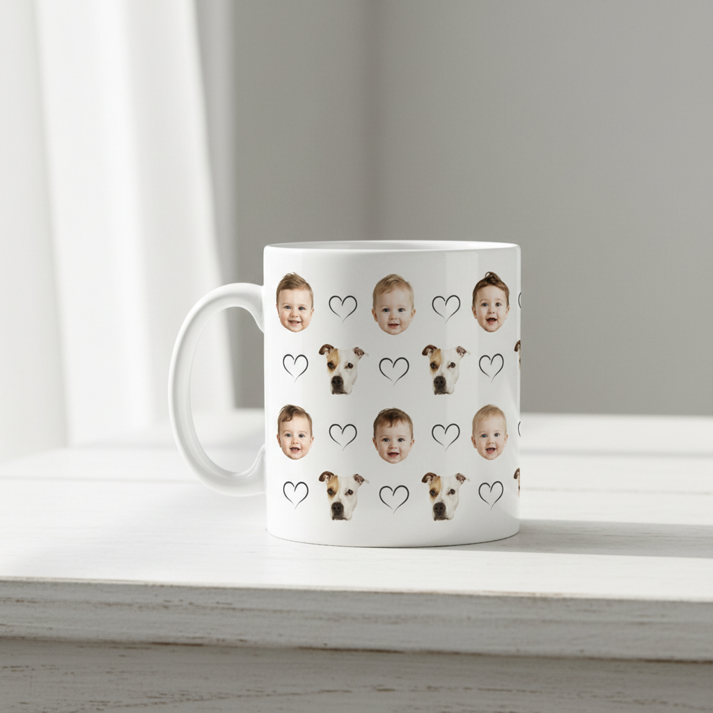 Taza Personalizada con Foto de Bebé y Mascota