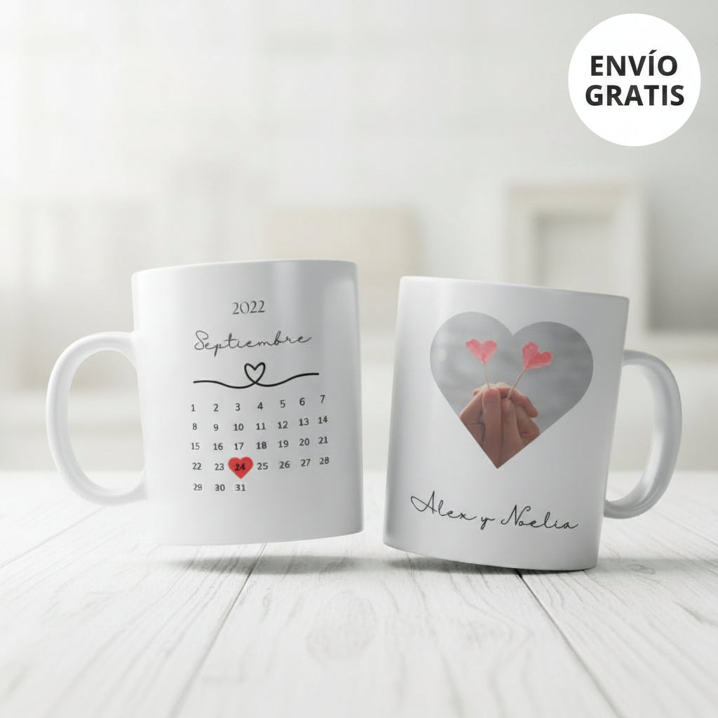 Taza especial san Valentín calendario