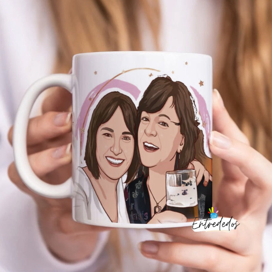 Taza con Ilustración de foto personalizada