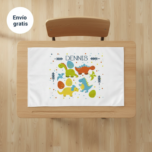 Toalla de Lavabo para el Colegio personalizada - Dinos