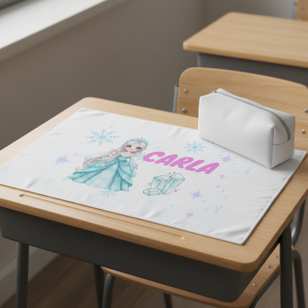 Toalla de Lavabo para el Colegio personalizada - Princesa de Hielo