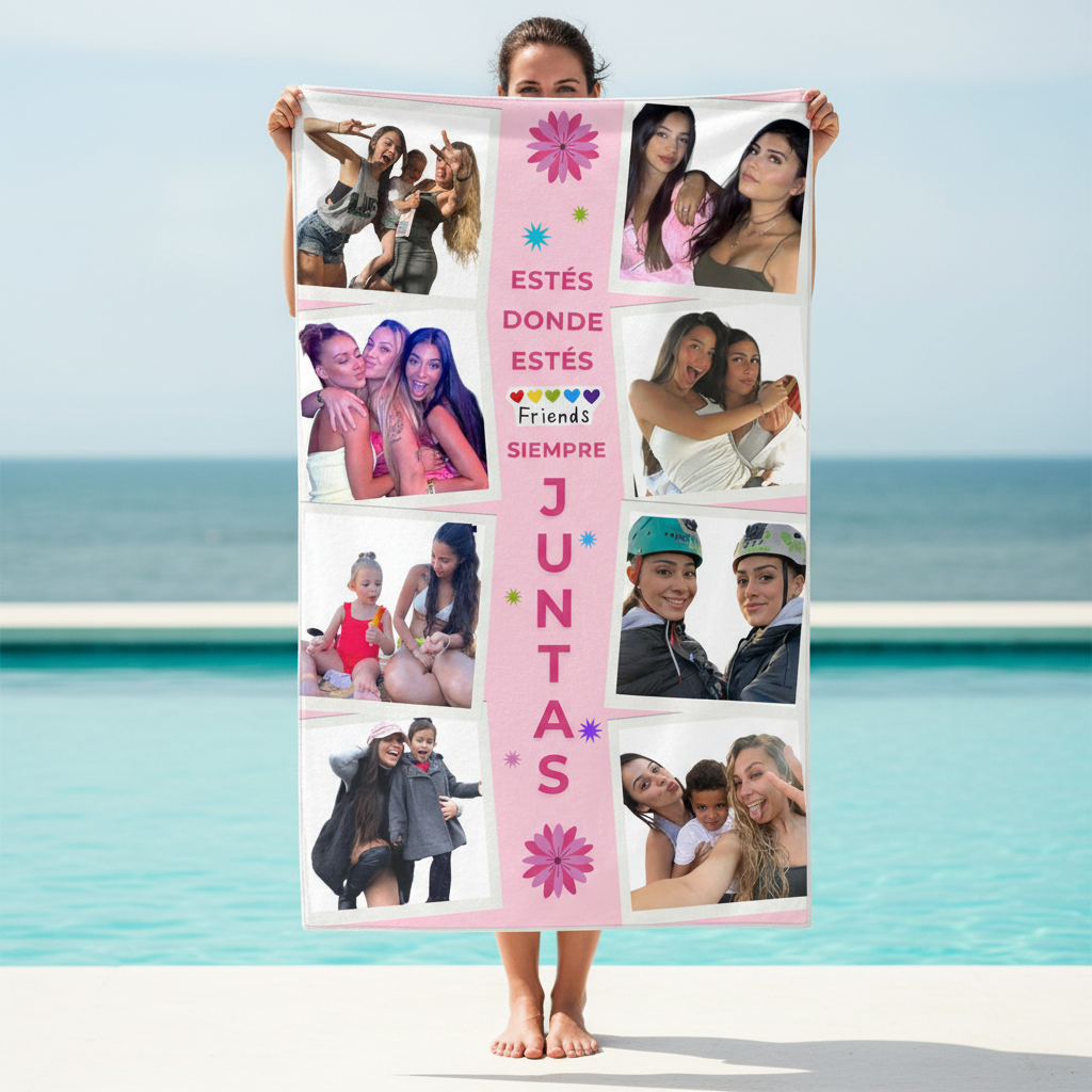 Toallas personalizadas a Full Print  CON 8 FOTOGRAFÍAS