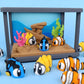 Acuario con 3 peces flexibles 3d – diseño decorativo y coleccionable
