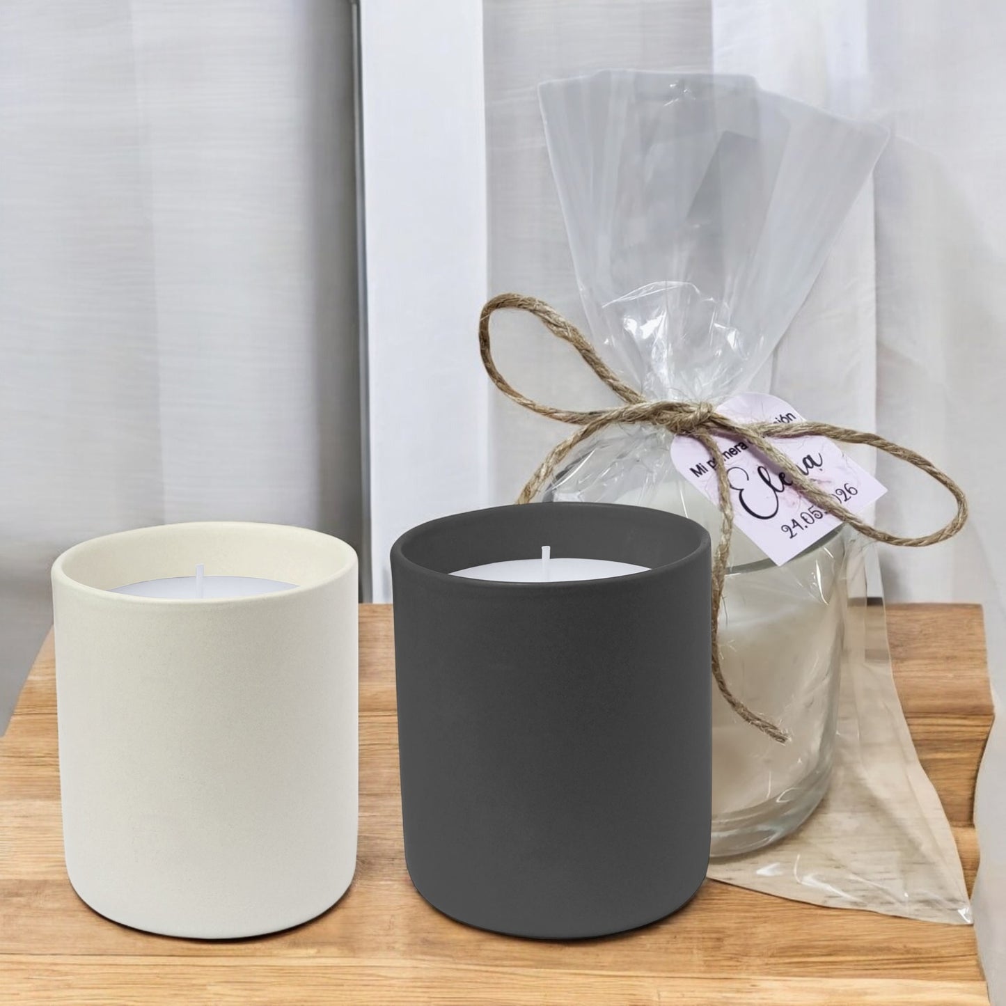 Vela Aromática en Tarro de Cerámica – Aroma Vainilla