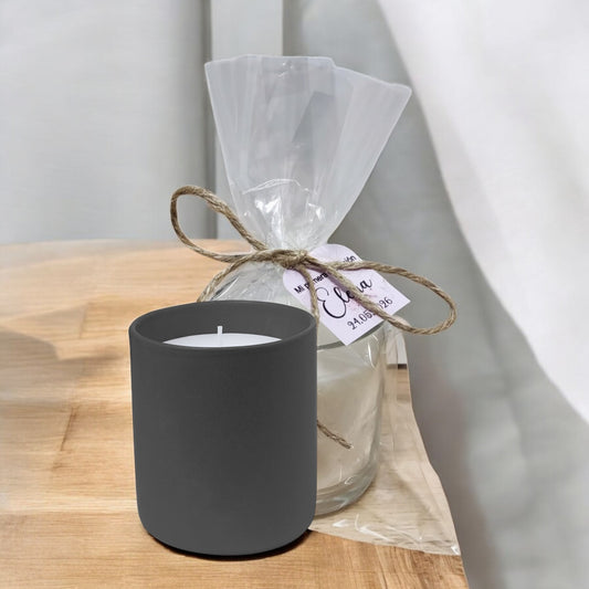 Vela Aromática en Tarro de Cerámica – Aroma Vainilla