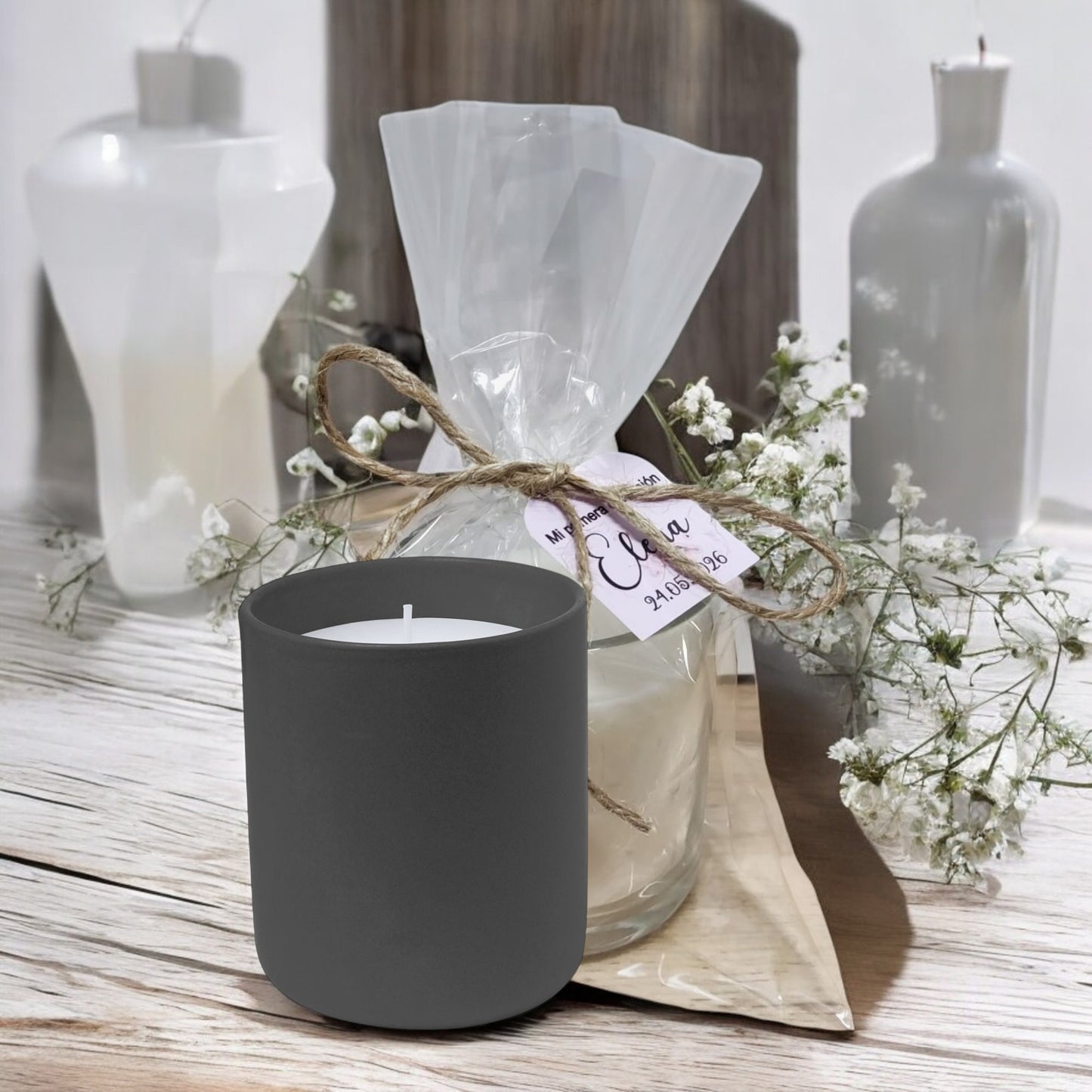 Vela Aromática en Tarro de Cerámica – Aroma Vainilla