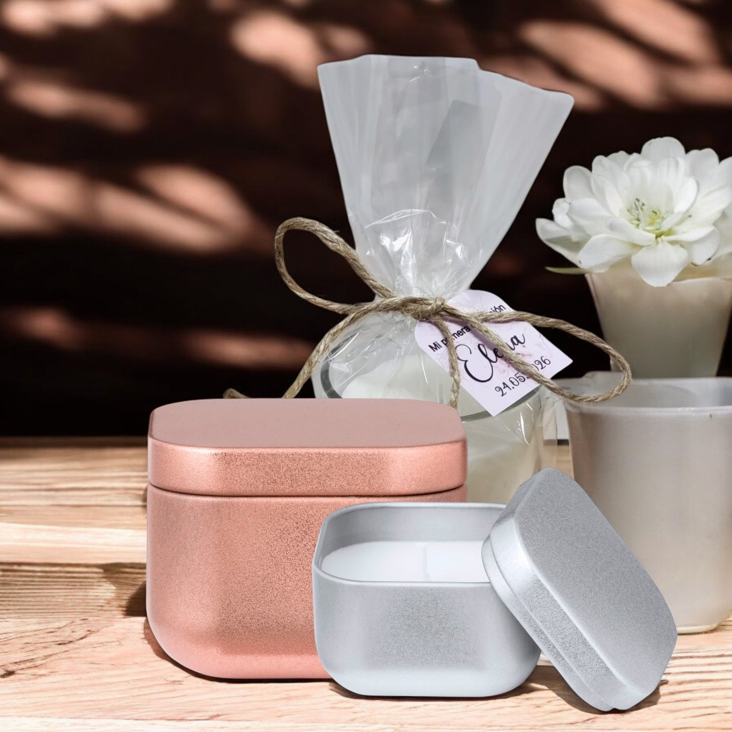 Vela Aromática en Tarro de Metal – Colores Elegantes